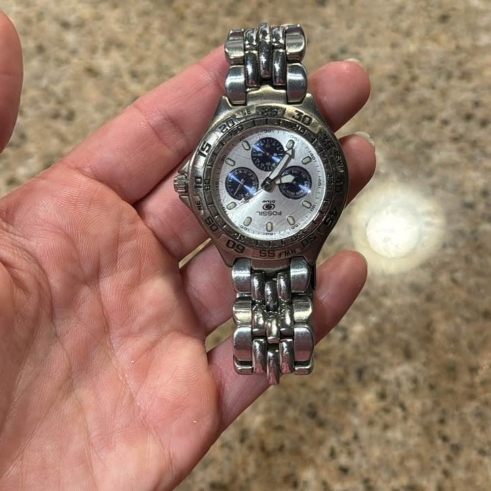 Fossil Silver and White Men's Watch